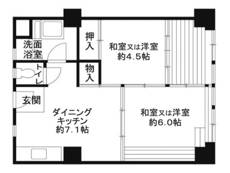 和歌山市ビレッジハウス城北タワーの間取り図2DK