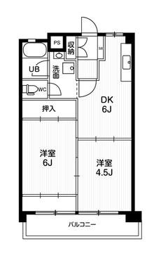 各務原市ビレッジハウス那加の間取り図2DK