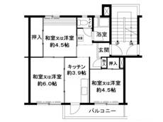 和歌山市ビレッジハウス鳴滝の間取り図3K