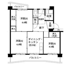 三木市ビレッジハウス志染の間取り図3DK