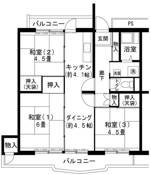 三木市ビレッジハウス志染の間取り図3DK