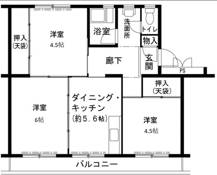 三木市ビレッジハウス志染の間取り図3DK