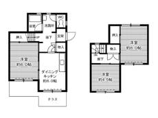 Planta 3DK Village House Sasagawa em Yokkaichi-shi