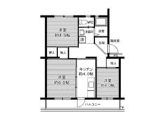 四日市市ビレッジハウス笹川の間取り図3K