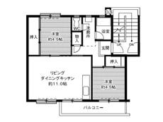四日市市ビレッジハウス笹川の間取り図2LDK