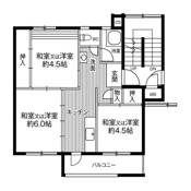 Sơ đồ phòng 3K của Village House Tsurugaya 2 Chome ở Miyagino-ku